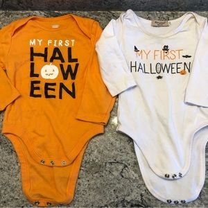 Bundle of 2 “My First Halloween” Onesies Sz 12-18m